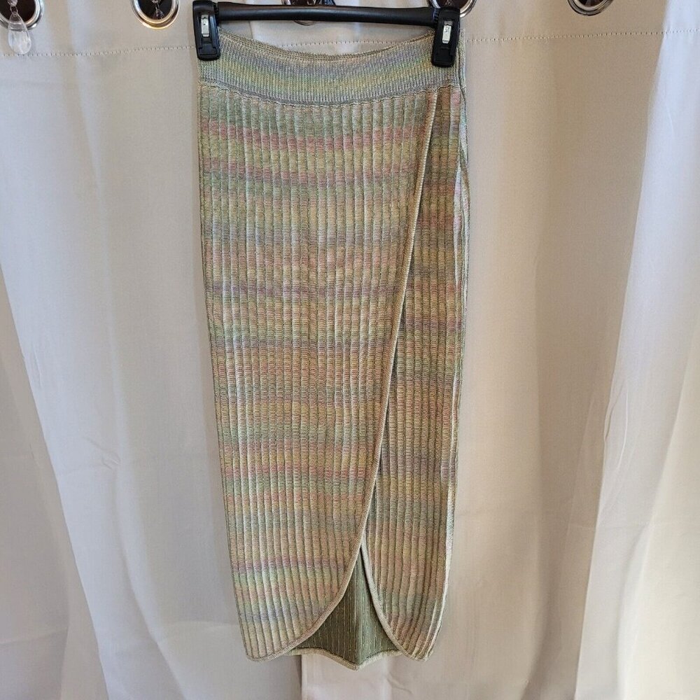Anthropologie Daily Practice Mermaid Skirt Small Rainbow Maxi Split Rib 17225x